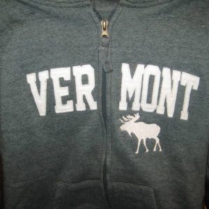 Vermont Moose Hooded Zip Up Sweatshirt