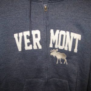 Vermont Moose Hooded Zip Up Sweatshirt