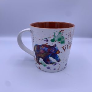Vermont Splatter Paint Moose and Bear Mug